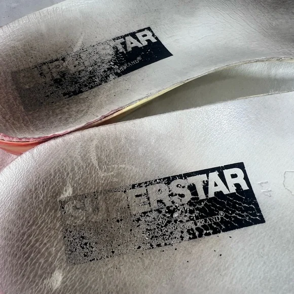 GOLDEN GOOSE GGDB White Red Leather Super Star Sneakers Marked as 41 11US Unisex